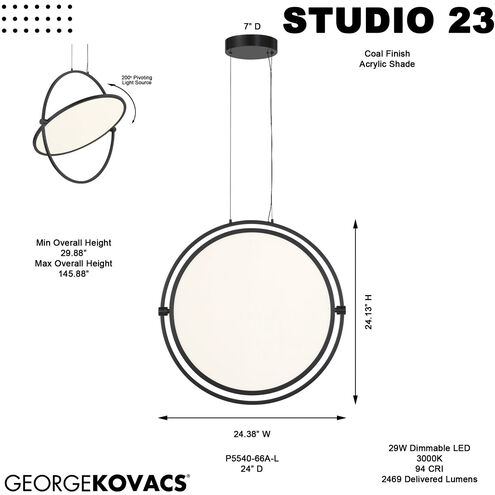 Studio 23 LED 24.38 inch Coal Pendant Ceiling Light